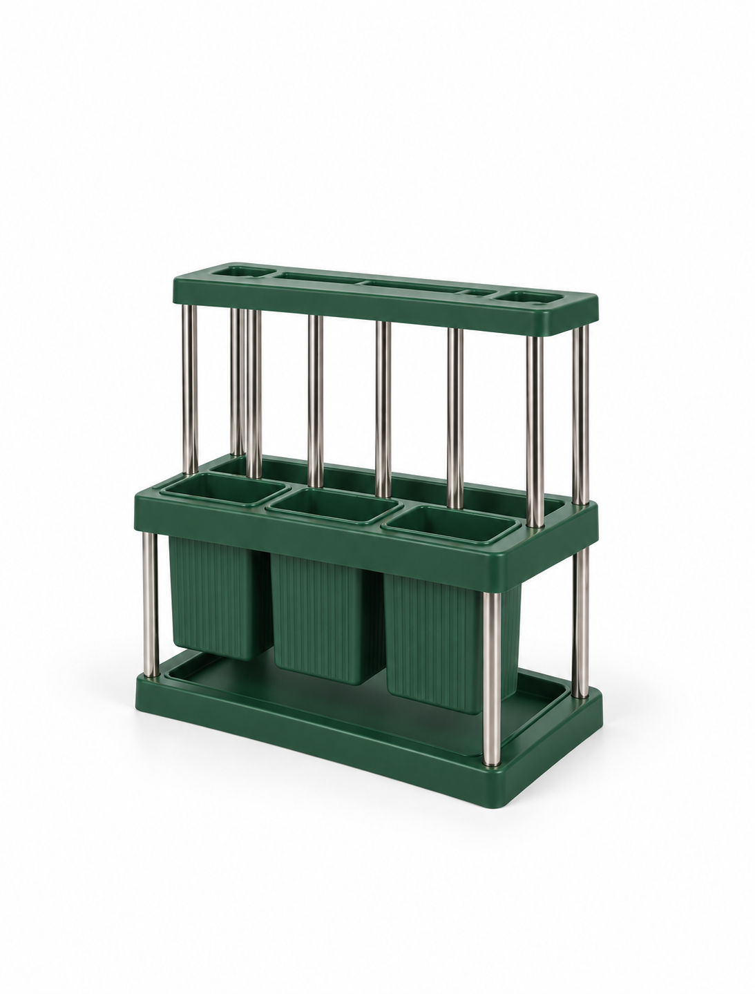 Multi-compartment kitchen utensil holder for worktop storage