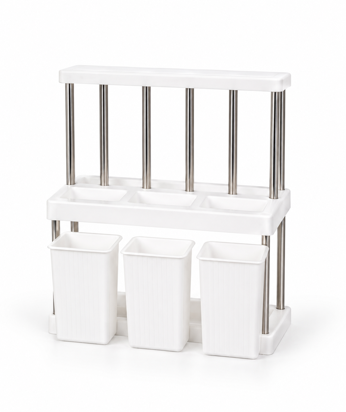 Kitchen caddy for knives, forks, spoons and cooking utensils