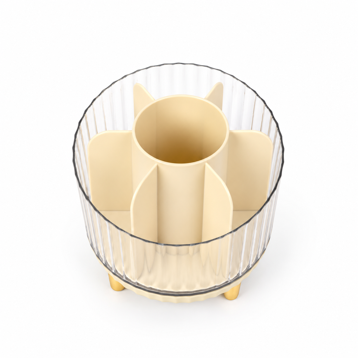 Multi-compartment cosmetic organiser for makeup and skincare
